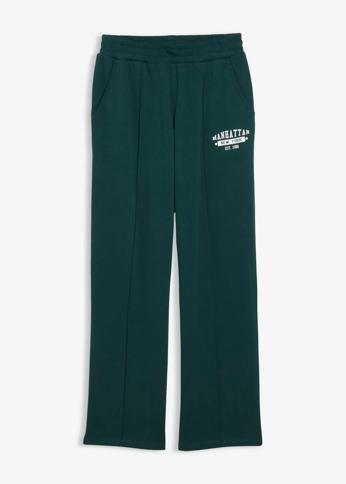 bonprix Hosen|Sweat^Sweathose aus reiner Baumwolle tiefgrün