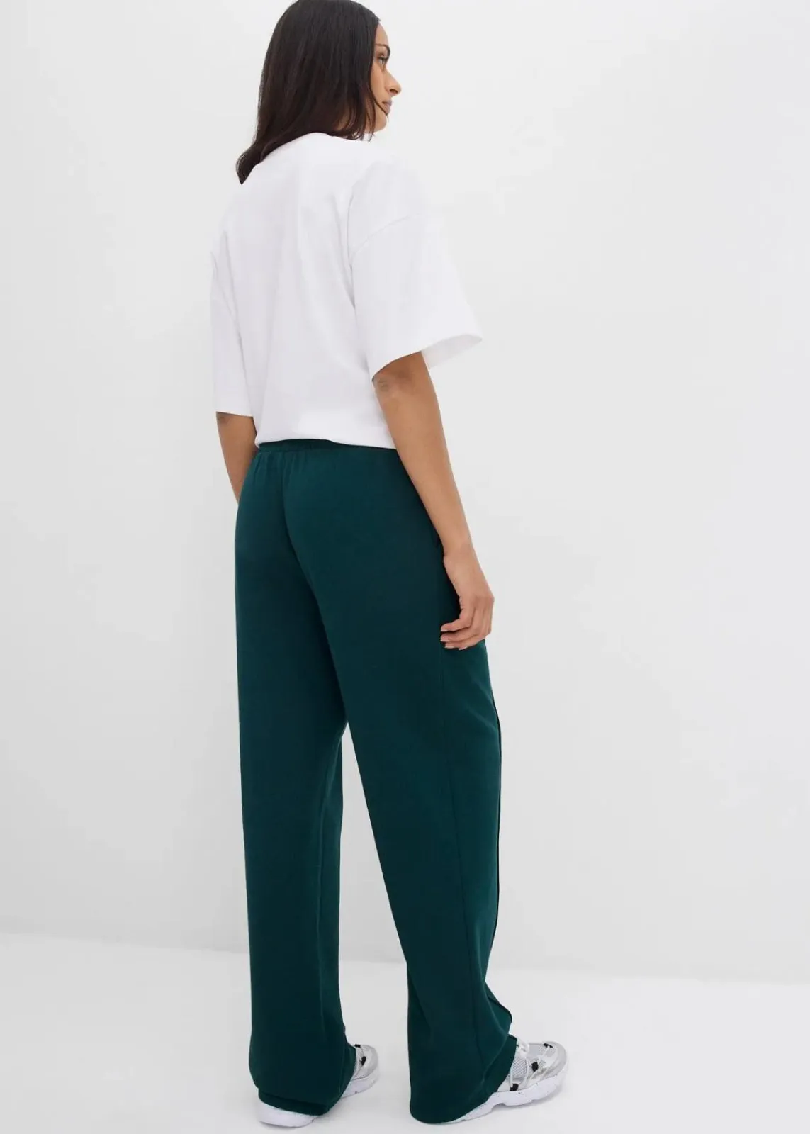 bonprix Hosen|Sweat^Sweathose aus reiner Baumwolle tiefgrün