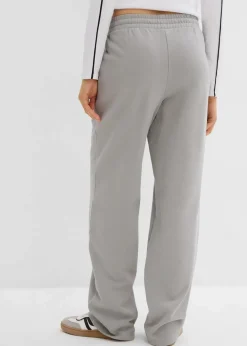 bonprix Sweat|Hosen^Sweathose aus reiner Bio-Baumwolle schattengrau/weiß bedruckt