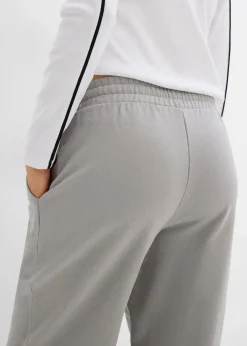 bonprix Sweat|Hosen^Sweathose aus reiner Bio-Baumwolle schattengrau/weiß bedruckt