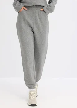 bonprix Hosen|Sweat^Sweathose aus reiner Bio-Baumwolle grau meliert meliert