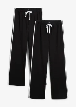 bonprix Hosen|Sweat^Sweathose aus reiner schwerer Baumwolle (2er-Pack ) schwarz + schwarz