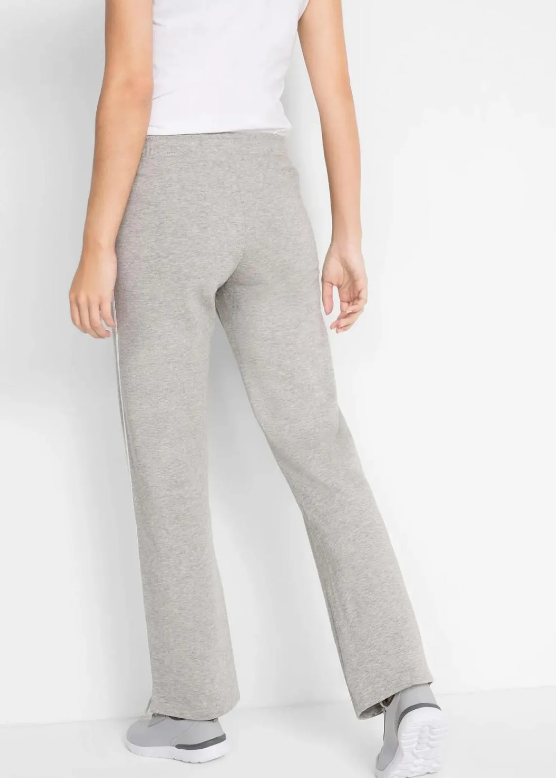 bonprix Hosen|Sweat^Sweathose aus reiner schwerer Baumwolle (2er-Pack ) schwarz + hellgrau meliert