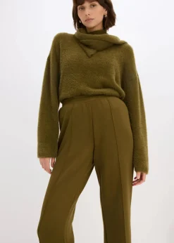 bonprix Hosen|Sweat^Sweathose aus softem Viskose-Mix erdoliv
