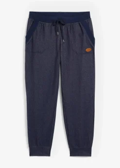 bonprix Sweat|Hosen^7/8-Sweathose in Jeansoptik dunkelblau