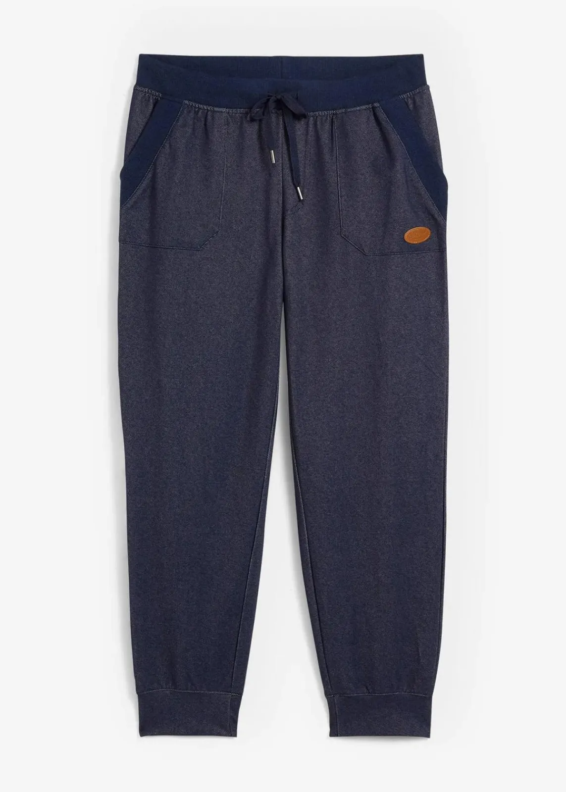 bonprix Sweat|Hosen^7/8-Sweathose in Jeansoptik dunkelblau