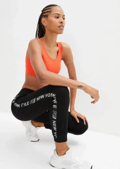 bonprix Bekleidung·Blusen & Tuniken|Bekleidung·Kleider^Sweathose mit Bündchen und Statement-Druck schwarz bedruckt