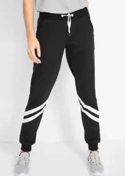 bonprix Bekleidung·Blusen & Tuniken|Bekleidung·Kleider^Sweathose mit Streifen schwarz gestreift