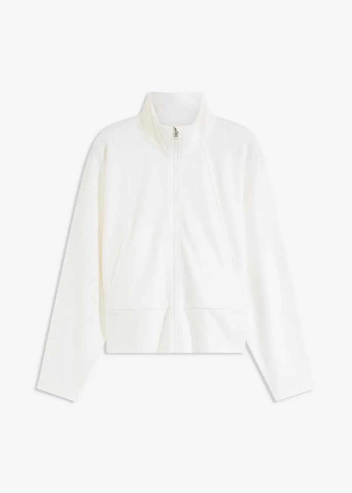 bonprix Bekleidung·Blusen & Tuniken|Sweat^Sweatjacke aus bequemen Punto di Roma wollweiß