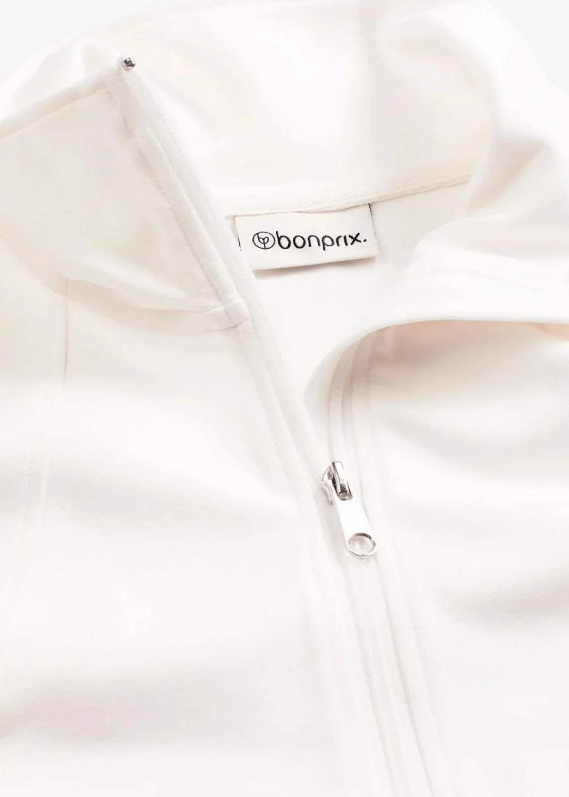bonprix Bekleidung·Blusen & Tuniken|Sweat^Sweatjacke aus bequemen Punto di Roma wollweiß
