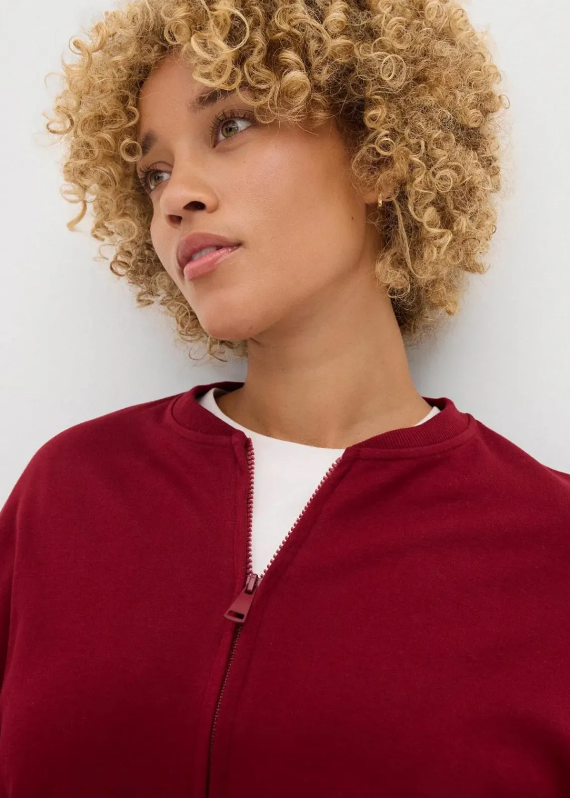 bonprix Zweiteiler & Sets^Sweatjacke aus reiner Baumwolle pflaumenrot