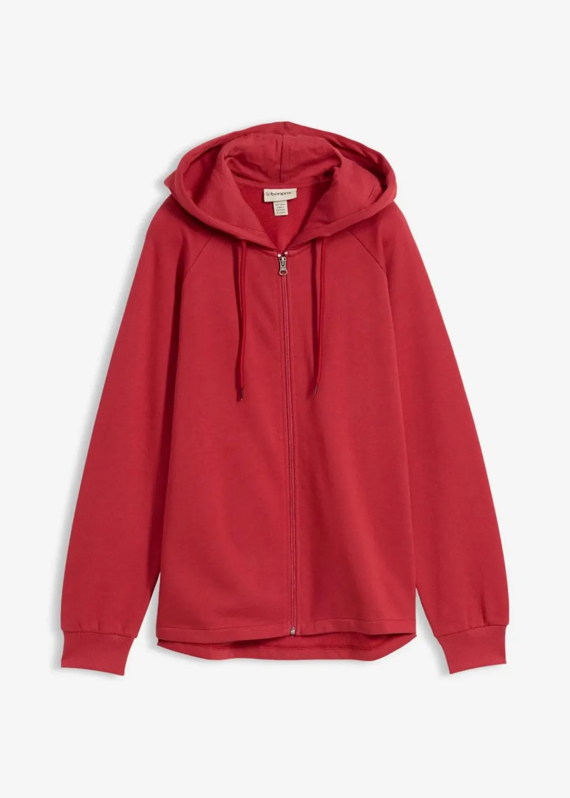 bonprix Sweat|Basics^Sweatjacke aus reiner Bio-Baumwolle kirschrot