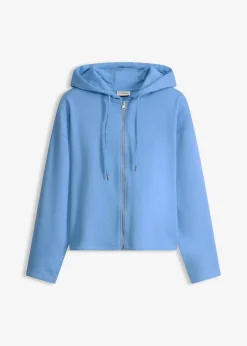 bonprix Bekleidung·Röcke|Bekleidung·Blusen & Tuniken^Sweatjacke aus reiner Bio-Baumwolle mittelblau