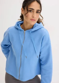 bonprix Bekleidung·Röcke|Bekleidung·Blusen & Tuniken^Sweatjacke aus reiner Bio-Baumwolle mittelblau