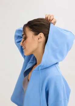 bonprix Bekleidung·Röcke|Bekleidung·Blusen & Tuniken^Sweatjacke aus reiner Bio-Baumwolle mittelblau