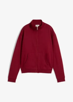 bonprix Nachhaltigere Materialien|Sweat^Sweatjacke aus reiner Bio-Baumwolle pflaumenrot