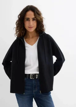 bonprix Bekleidung·Röcke|Bekleidung·Blusen & Tuniken^Sweatjacke aus reiner Bio-Baumwolle schwarz