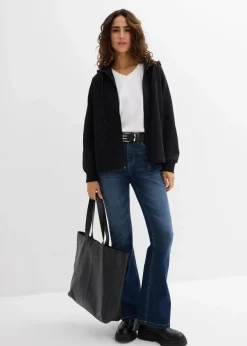 bonprix Bekleidung·Röcke|Bekleidung·Blusen & Tuniken^Sweatjacke aus reiner Bio-Baumwolle schwarz