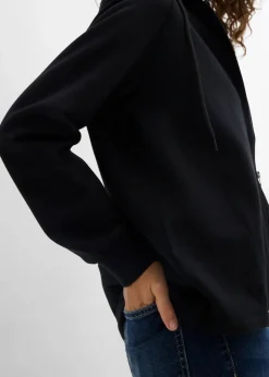bonprix Bekleidung·Röcke|Bekleidung·Blusen & Tuniken^Sweatjacke aus reiner Bio-Baumwolle schwarz