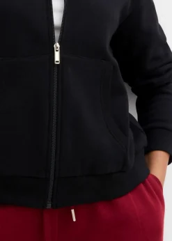 bonprix Nachhaltigere Materialien|Sweat^Sweatjacke aus reiner Bio-Baumwolle schwarz