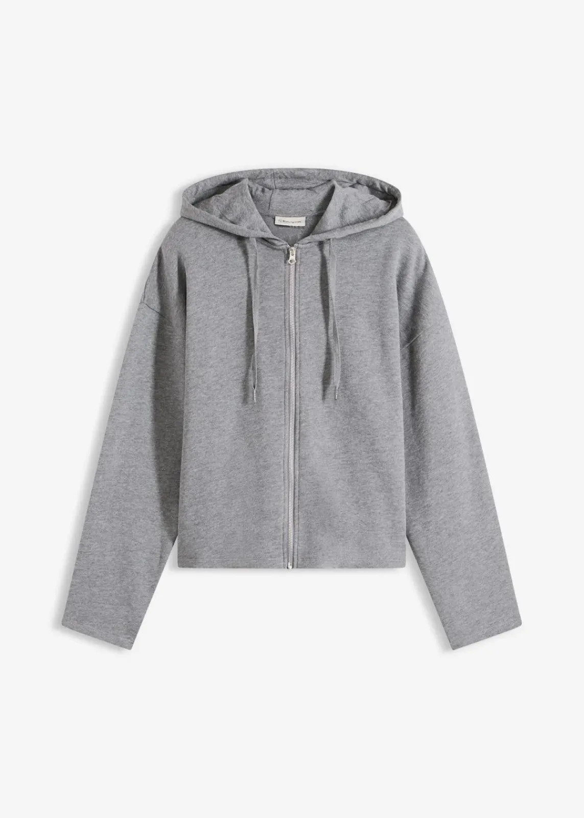 bonprix Sweat|Basics^Sweatjacke aus reiner Bio-Baumwolle grau meliert meliert