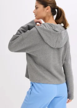 bonprix Sweat|Basics^Sweatjacke aus reiner Bio-Baumwolle grau meliert meliert
