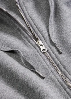 bonprix Sweat|Basics^Sweatjacke aus reiner Bio-Baumwolle grau meliert meliert