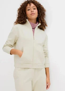 bonprix Bekleidung·Röcke|Bekleidung·Blusen & Tuniken^Sweatjacke aus reiner Bio-Baumwolle silbergrün