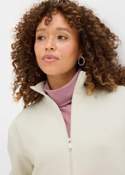 bonprix Bekleidung·Röcke|Bekleidung·Blusen & Tuniken^Sweatjacke aus reiner Bio-Baumwolle silbergrün