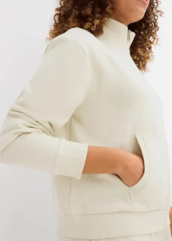 bonprix Bekleidung·Röcke|Bekleidung·Blusen & Tuniken^Sweatjacke aus reiner Bio-Baumwolle silbergrün