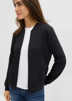 bonprix Bekleidung·Röcke|Bekleidung·Blusen & Tuniken^Sweatjacke aus Scuba mit Reißverschluss schwarz