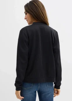 bonprix Bekleidung·Röcke|Bekleidung·Blusen & Tuniken^Sweatjacke aus Scuba mit Reißverschluss schwarz