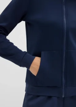 bonprix Nachhaltigere Materialien|Sweat^Sweatjacke aus Scuba mit Reißverschluss dunkelblau