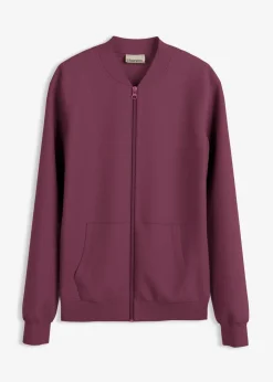 bonprix Nachhaltigere Materialien|Sweat^Sweatjacke aus Scuba mit Reißverschluss weinrot