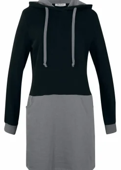 bonprix Bekleidung·Blusen & Tuniken|Bekleidung·Pullover & Strickjacken^Sweatkleid grau/schwarz