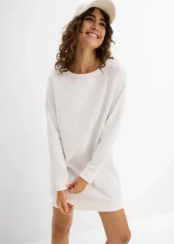 bonprix Kleider|Sweat^Sweatkleid wollweiß