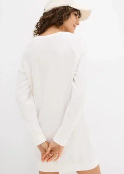 bonprix Kleider|Sweat^Sweatkleid wollweiß