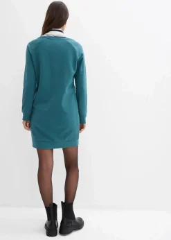 bonprix Kleider|Sweat^Sweatkleid pfeffergrün