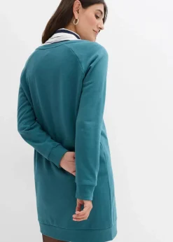 bonprix Kleider|Sweat^Sweatkleid pfeffergrün