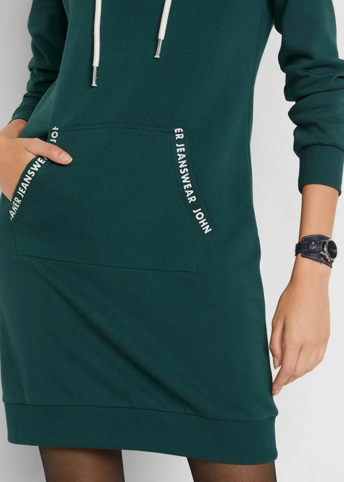 bonprix Bekleidung·Blusen & Tuniken|Bekleidung·Pullover & Strickjacken^Sweatkleid petrolgrün