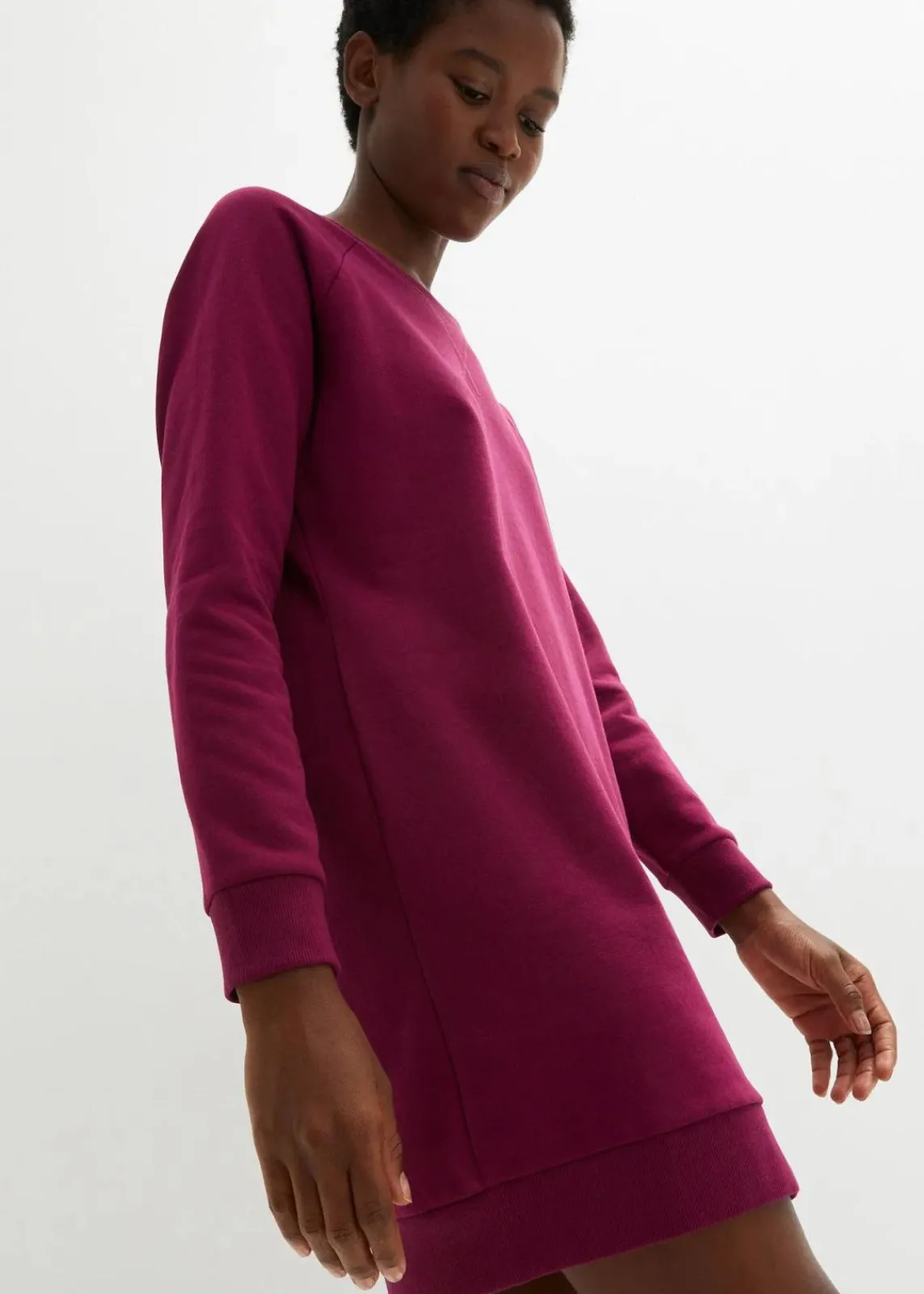 bonprix Kleider|Sweat^Sweatkleid beere