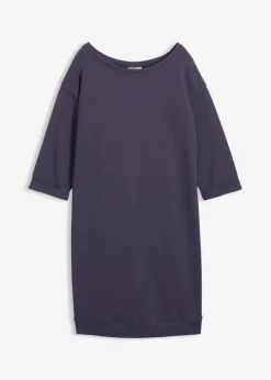 bonprix Kleider|Sweat^Sweatkleid, 3/4 Arm, innen weich angerauht blaubeere