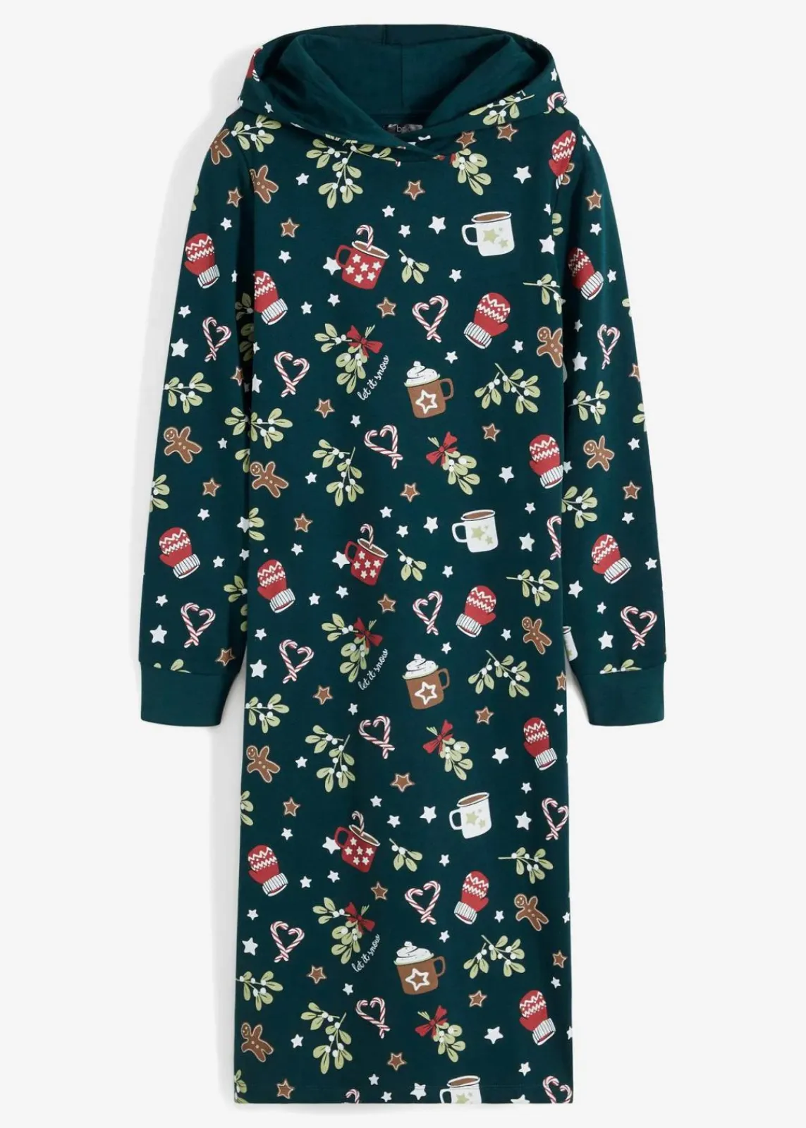 bonprix Bekleidung·Blusen & Tuniken|Bekleidung·Pullover & Strickjacken^Sweatkleid aus Baumwoll-Mix tiefgrün