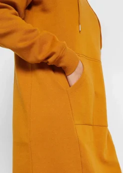bonprix Kleider|Sweat^Sweatkleid aus Baumwoll-Mix rehbraun