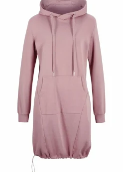 bonprix Bekleidung·Blusen & Tuniken|Bekleidung·Pullover & Strickjacken^Sweatkleid aus Baumwoll-Mix rosenholz