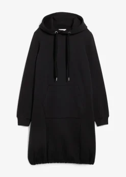 bonprix Kleider|Sweat^Sweatkleid aus Baumwoll-Mix schwarz