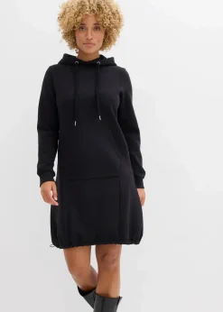 bonprix Kleider|Sweat^Sweatkleid aus Baumwoll-Mix schwarz