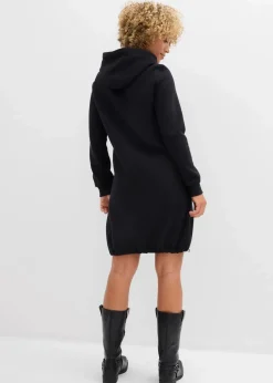 bonprix Kleider|Sweat^Sweatkleid aus Baumwoll-Mix schwarz