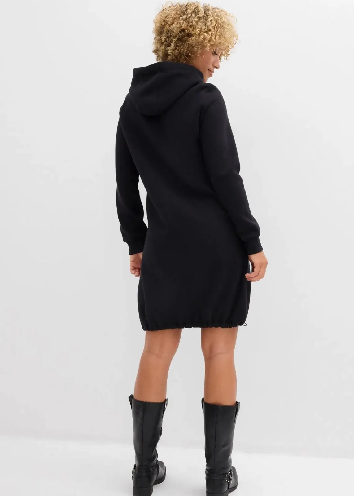bonprix Kleider|Sweat^Sweatkleid aus Baumwoll-Mix schwarz