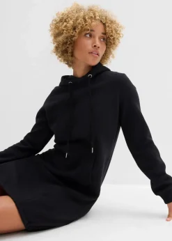 bonprix Kleider|Sweat^Sweatkleid aus Baumwoll-Mix schwarz